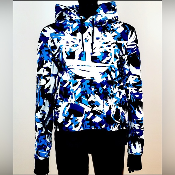 Timberland Hoodie Blue Tree Camouflage Logo Pullover Sweatshirt - Picture 1 of 11